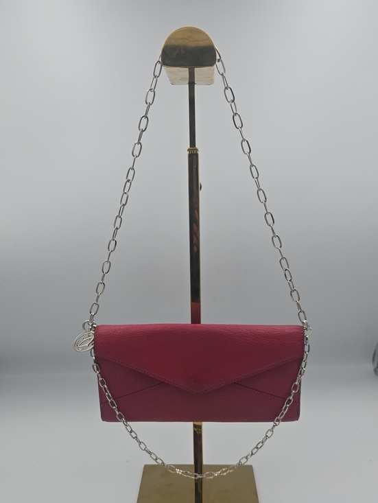 Cartier Handbags - Cartier Pink Envelope Long Snap Wallet Silver Hardware Chain/Divider (GOOD) 💕